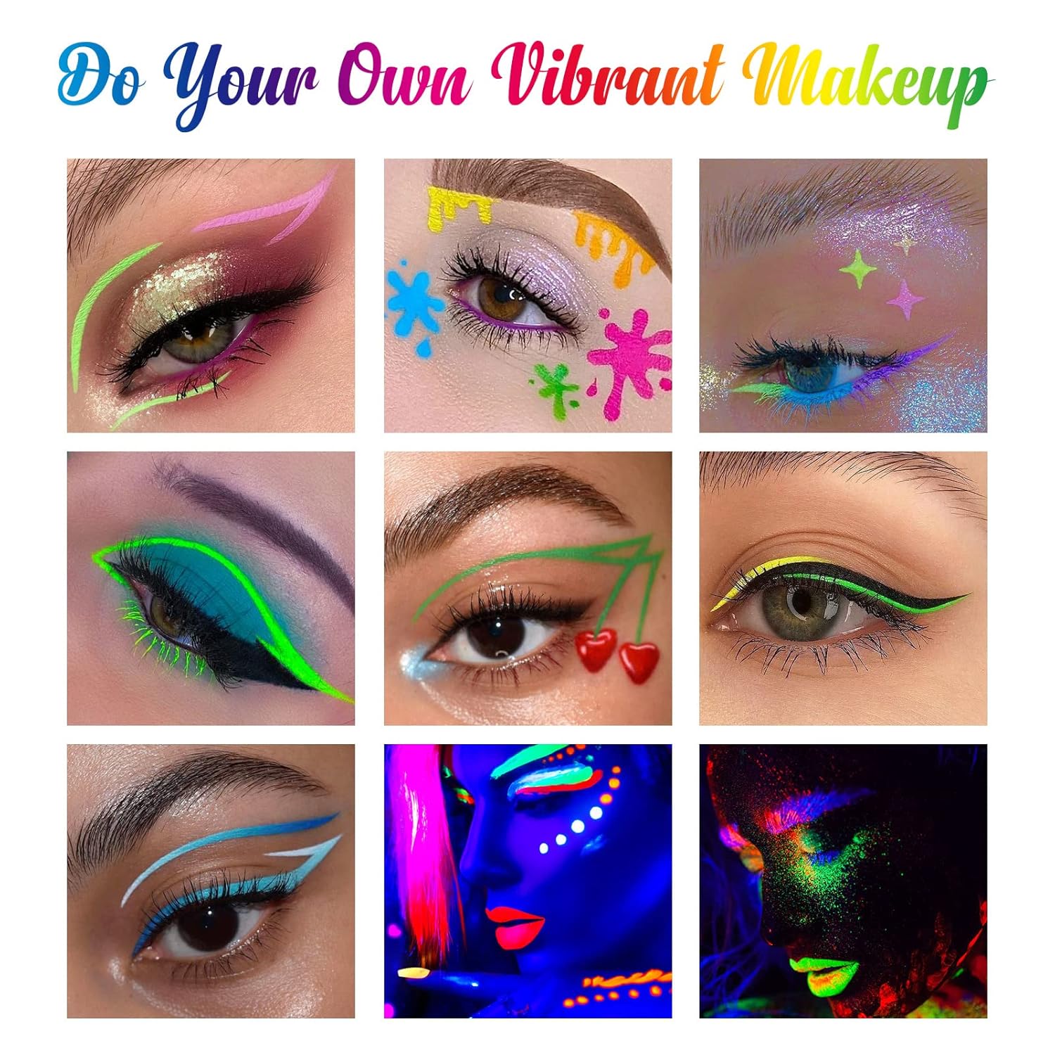 BOBISUKA 8 Colors UV Neon Liquid Eyeliner Set