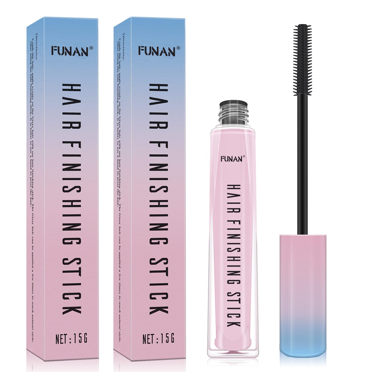 FUNAN Hair Finishing Stick 2 Pack for Small Broken Hair Cream/