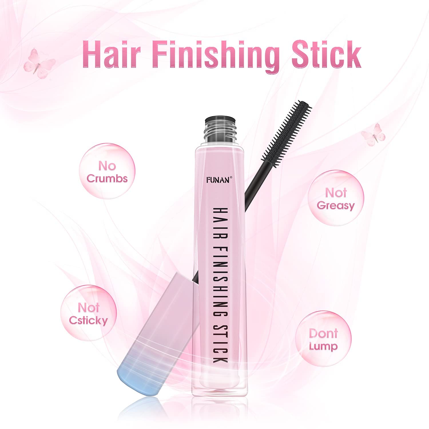 FUNAN Hair Finishing Stick 2 Pack for Small Broken Hair Cream/